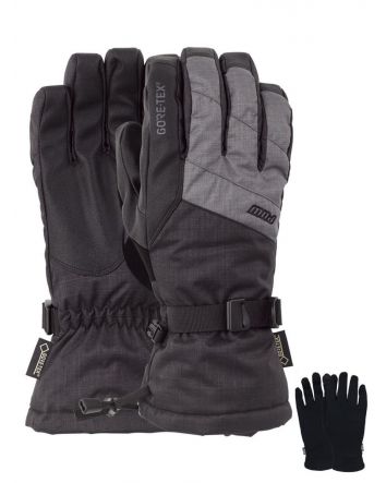 Pow Warner GTX Long Glove + Merino Liner Charcoal/Small