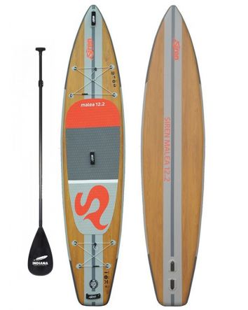 Siren 12'2" Malea PFT Brown/Grey iSUP + Carbon/Fiberglas Paddle 3pc
